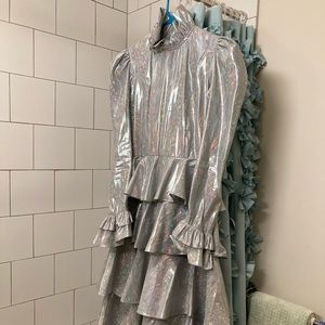 Holographic Batsheva Prairie Dress